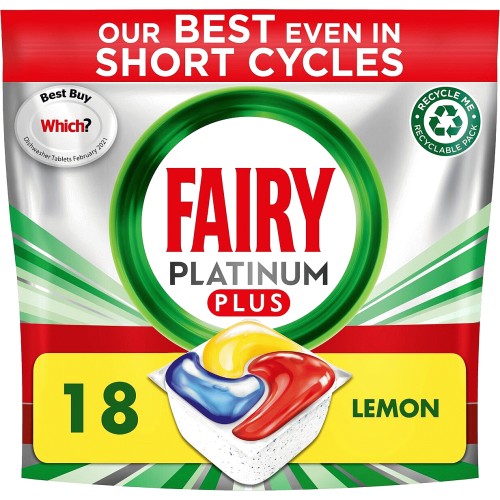 6 x Fairy Platinum Plus Lemon 18Ct