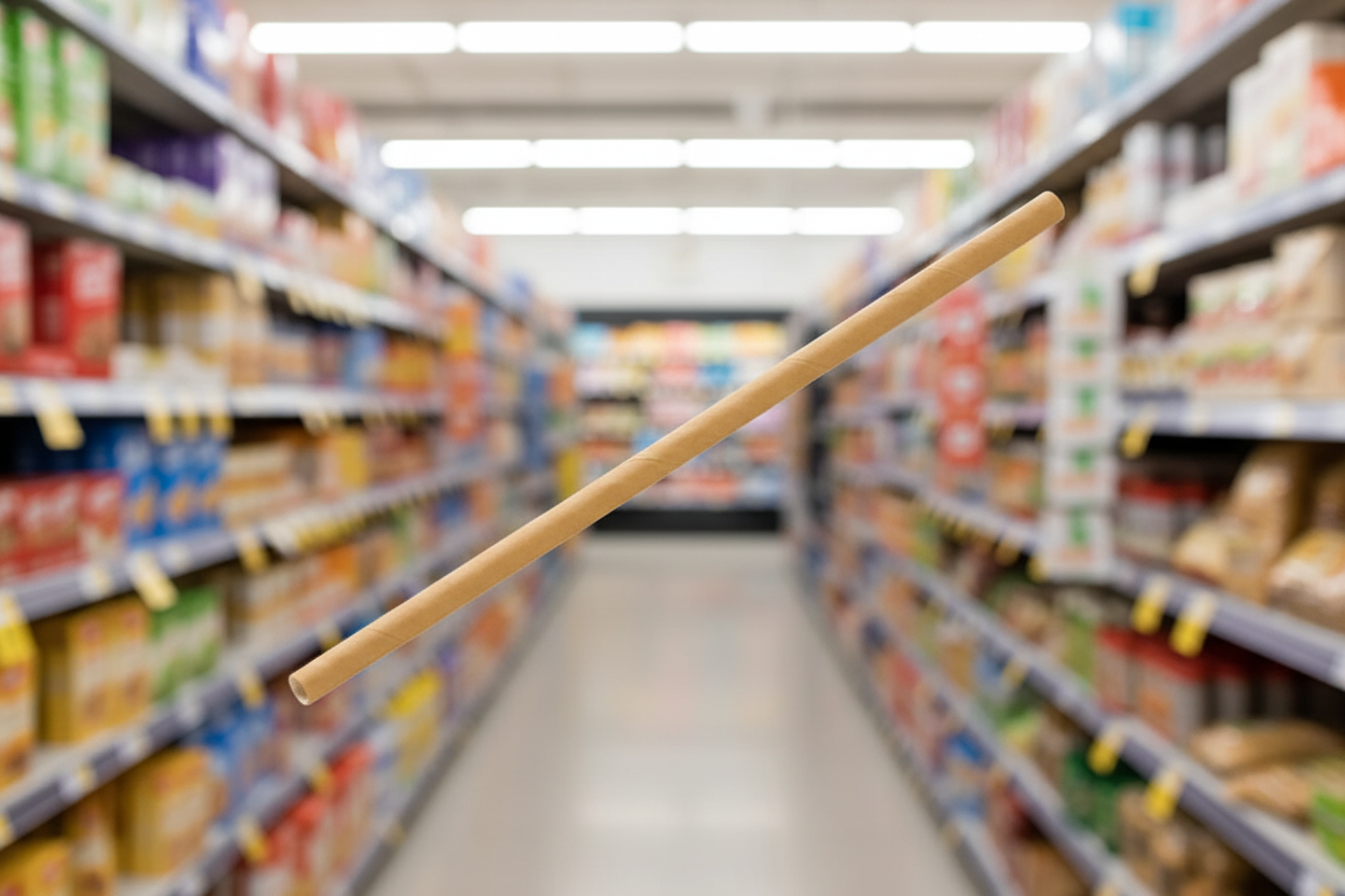 Kraft Bamboo Paper Straw 4Ply 8Mm X 197Mm (48X100 S)