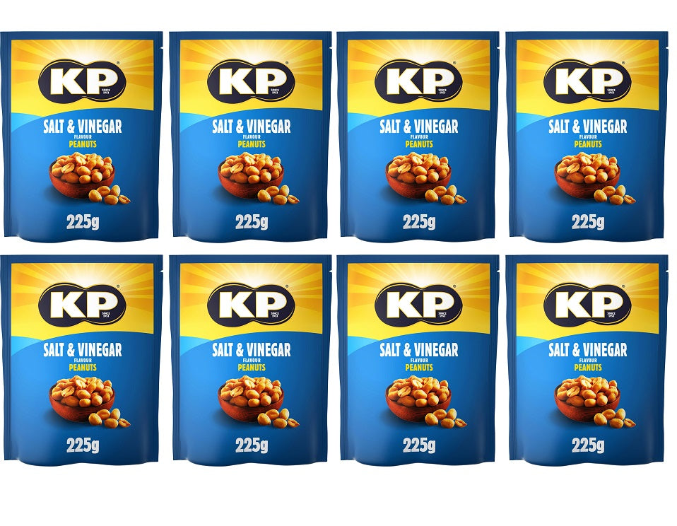 8 x Kp Salt & Vinegar Peanuts - 225GM