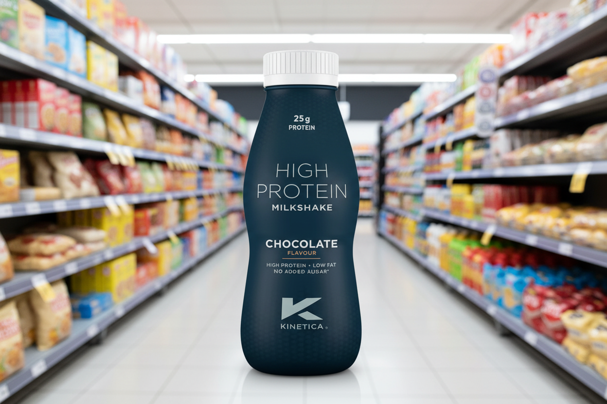 12 x Kinetica High Protein Milkshake Chocolate Flavour 330Ml
