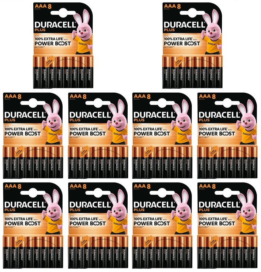 10 x Duracell Batteries Power Boost AAA - 8 PACK