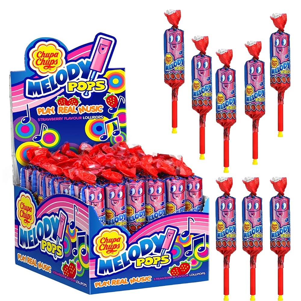 48 x Chupa Chups Melody Pops Strawberry 15G