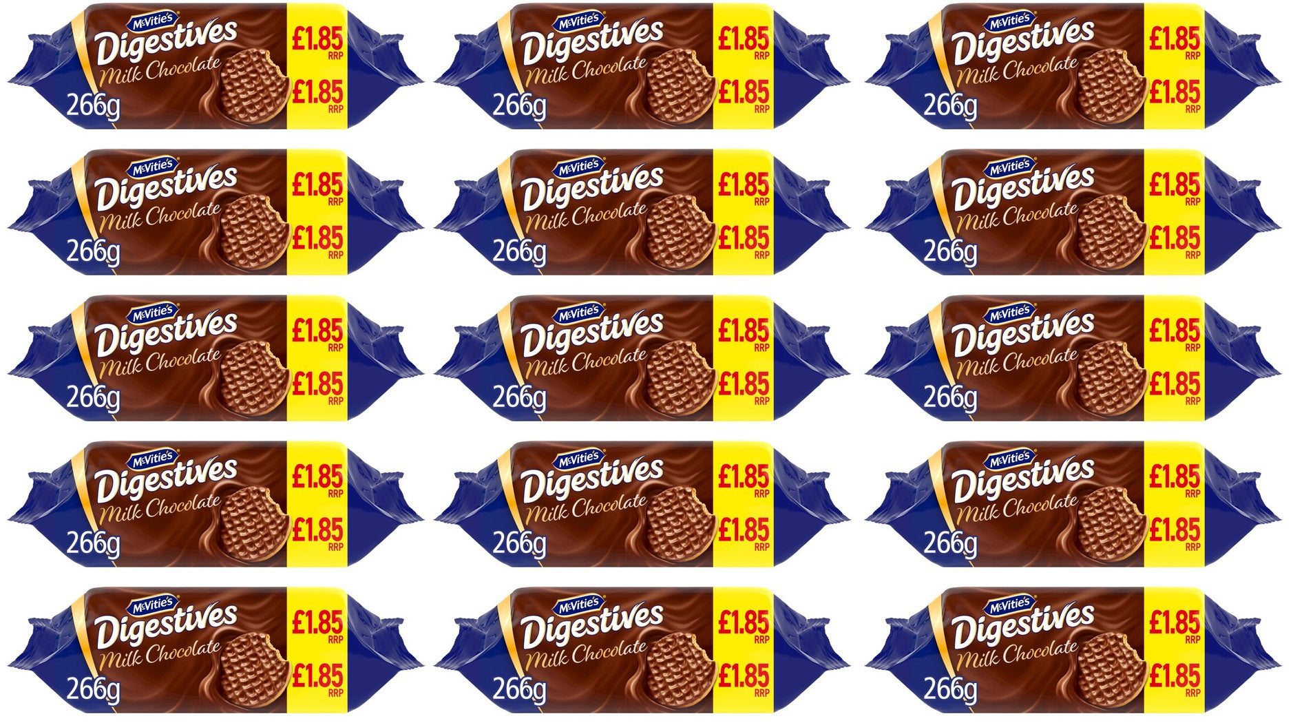 15 x Mcvities Milk Choc Digestives - 266GM