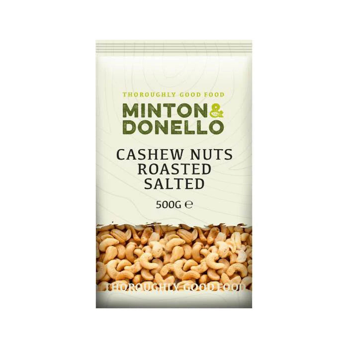 6 x Minton & Donello Cashew Nuts Roasted Salted - 500g
