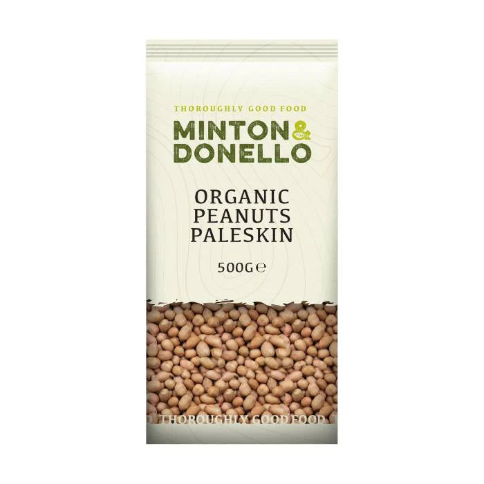6 x Minton & Donello Organic Peanuts Paleskin - 500g