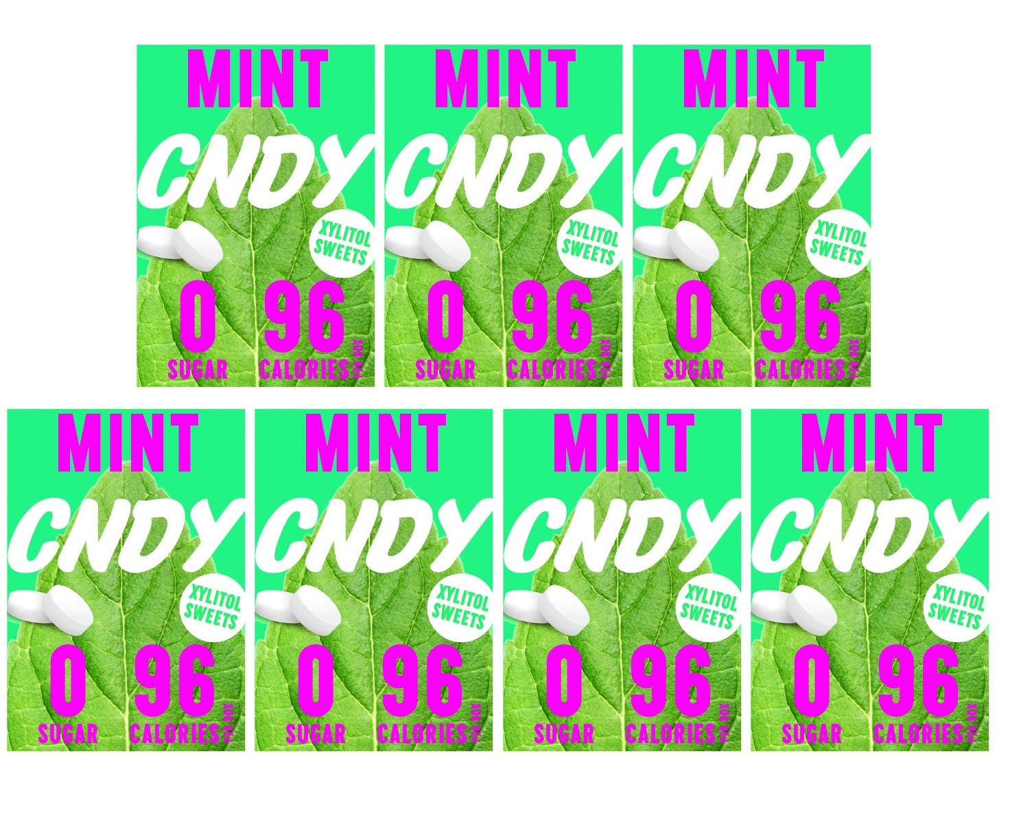 7 x CNDY Mint Sugar Free Sweets - 40g