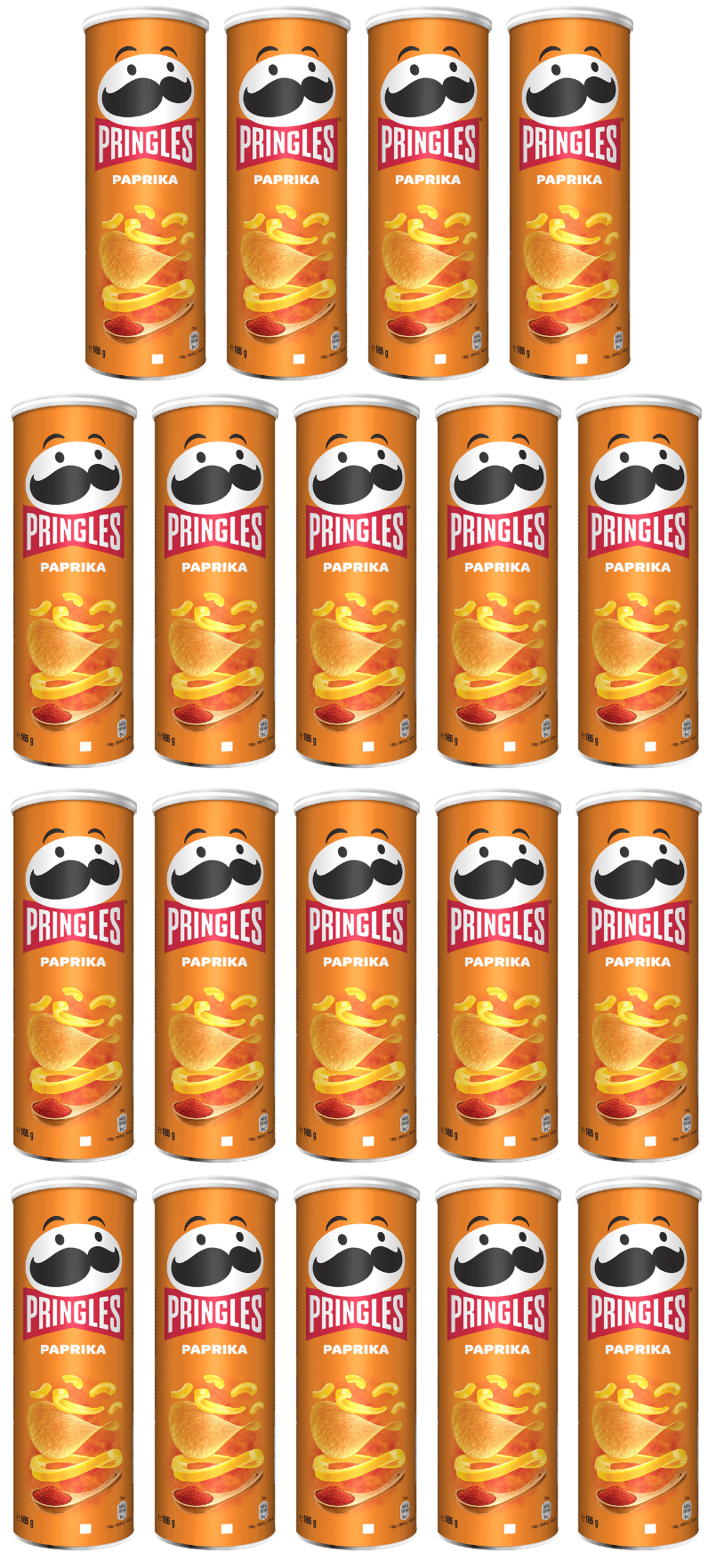 19 X Pringles Paprika - 165Gm