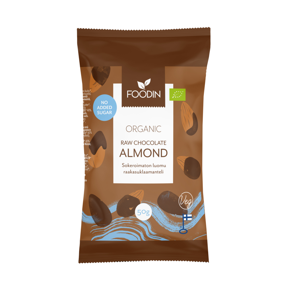 8 x Foodin Orga Raw Choc Almond - 50g
