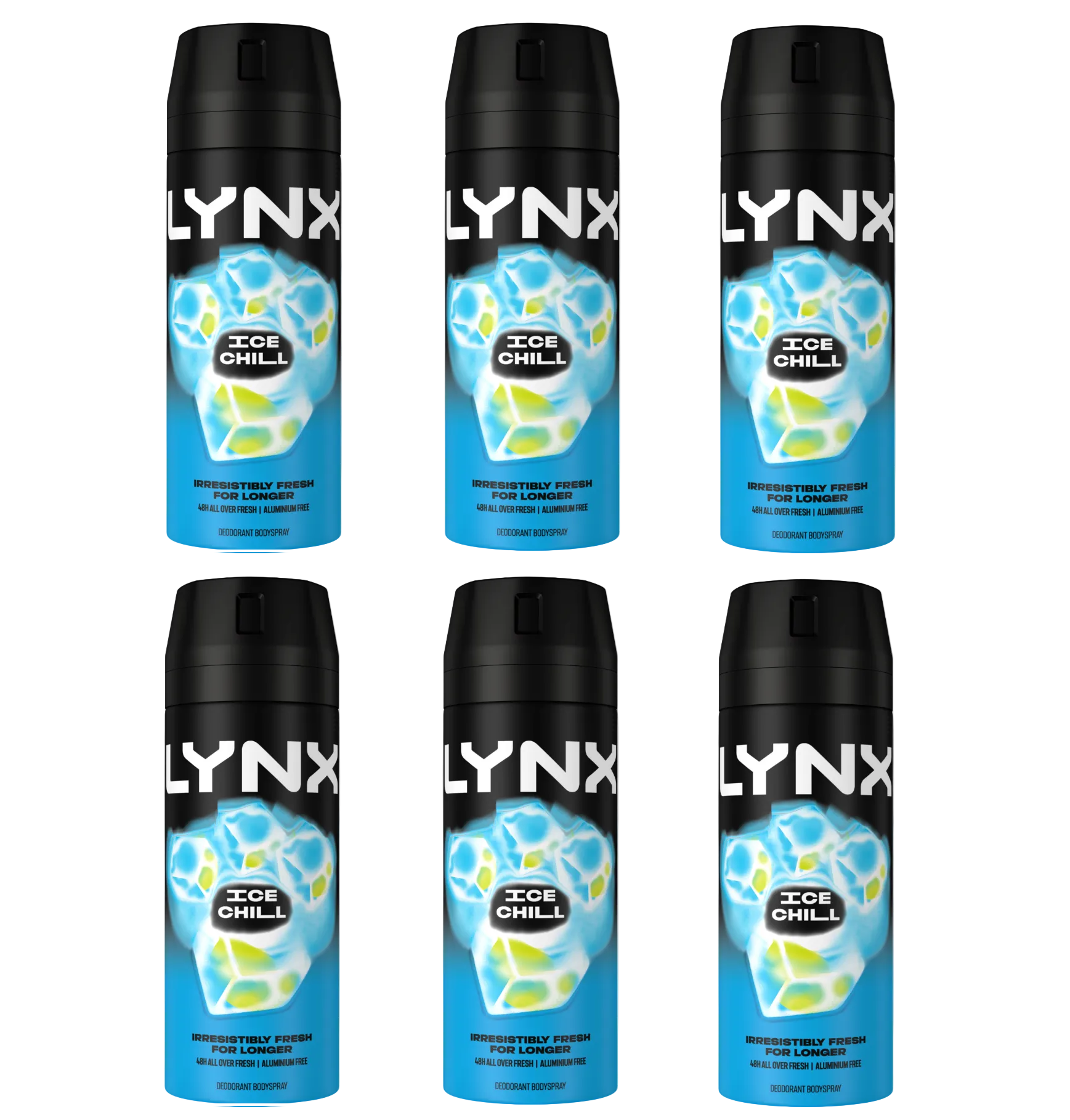 6 x Lynx Anti-Perspirant Deodorant Spray Ice Chill 150Ml