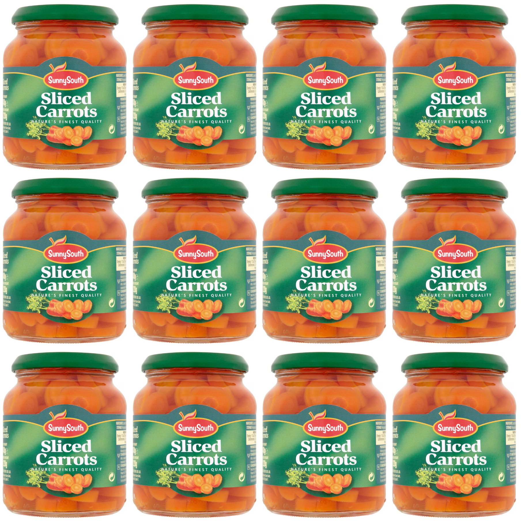 12 x Sunny South Sliced Carrots 340G