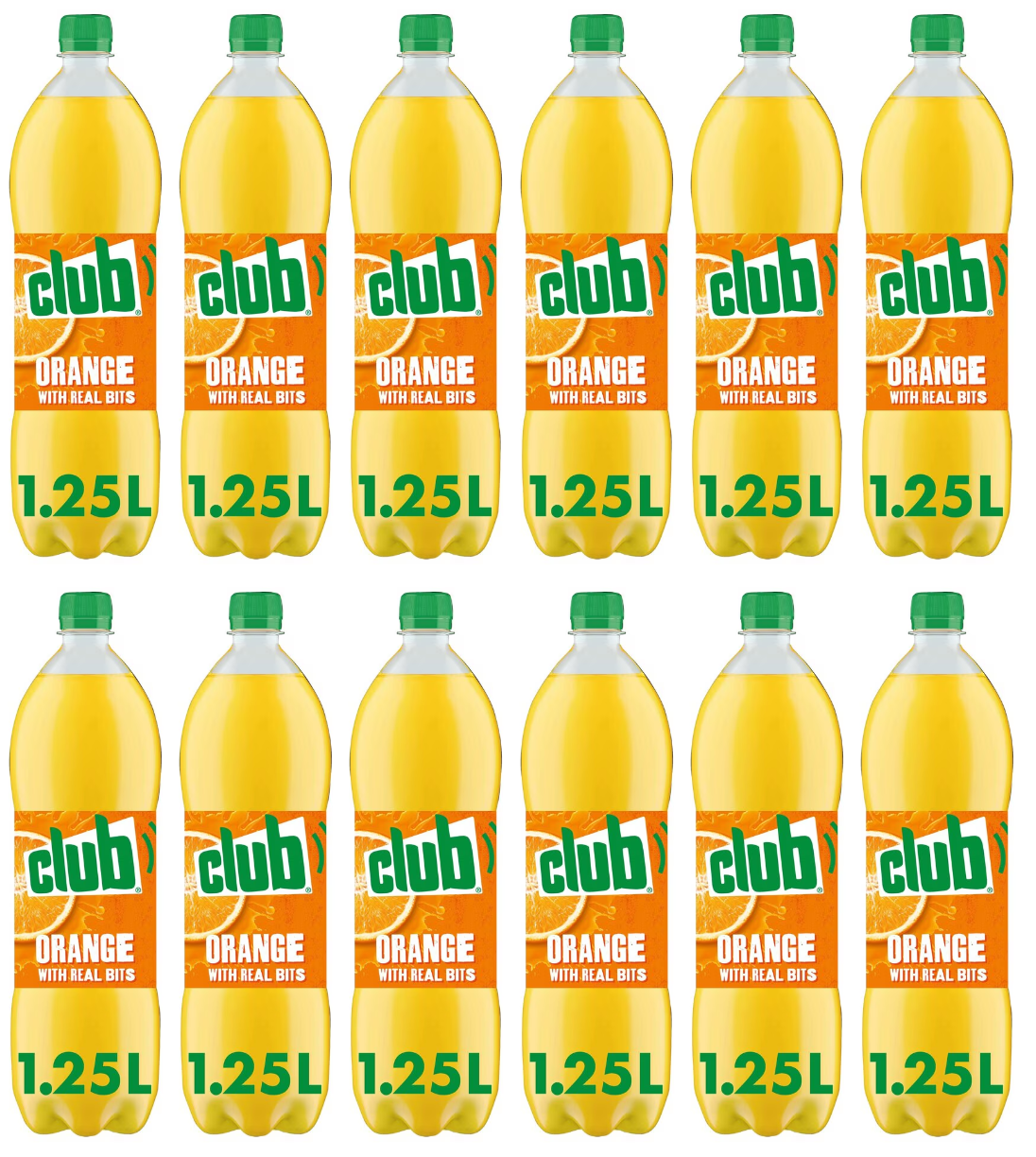12 x Club Orange With Real Bits 1.25 Litres