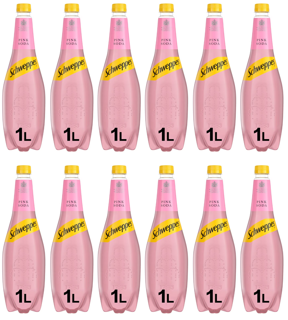 12 x Schweppes Pink Soda Sparkling 1L