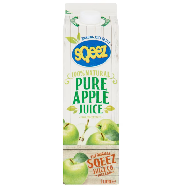 12 x Sqeez Pure Apple Juice 1 Litre