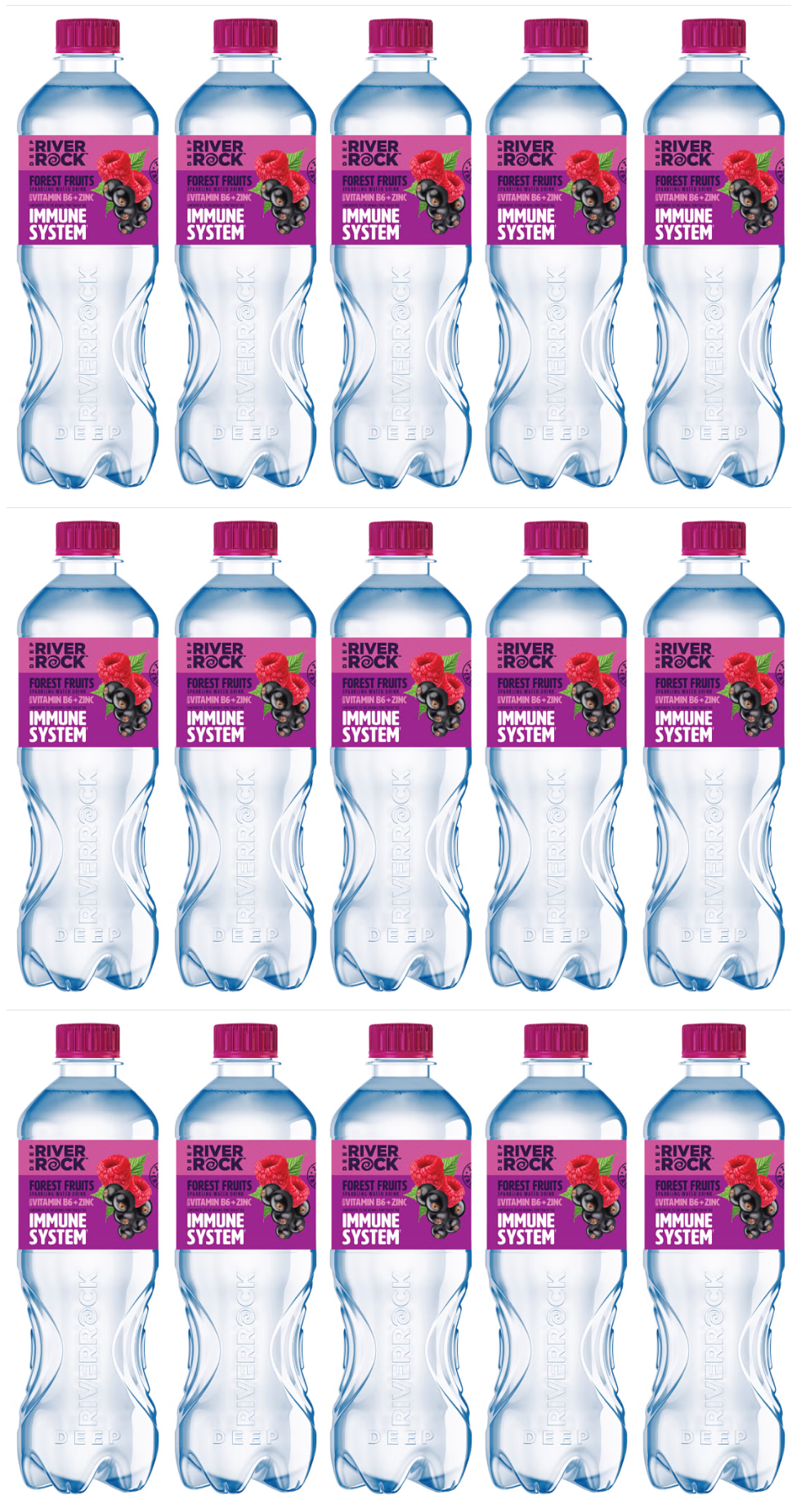 15 x Deep Riverrock Forest Fruits Sparkling Water Drink 500Ml