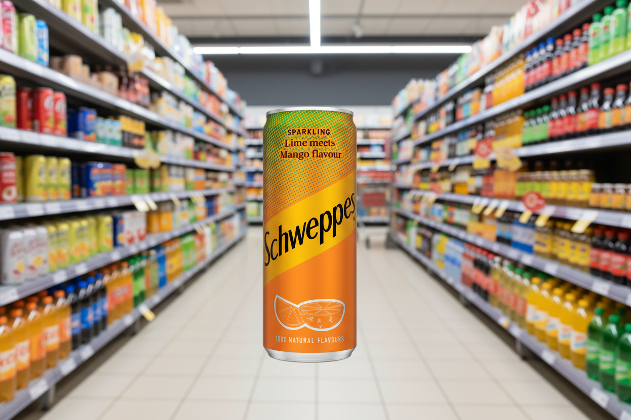24 x Schweppes Sparkling Lime Meets Mango Flavour 330Ml