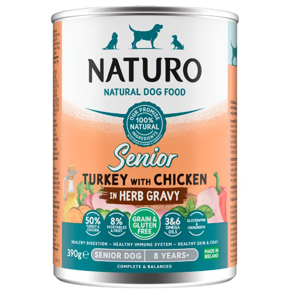 12 x Naturo Senior Dog Turkey & Chicken Gravy - 390GM