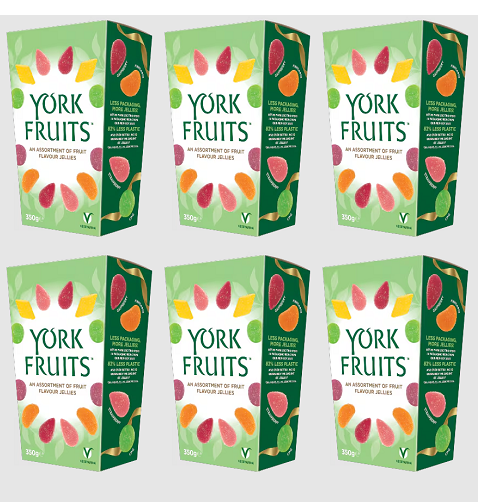 6 x York Fruits An Assortment Of Fruit Flavour Jellies 350G