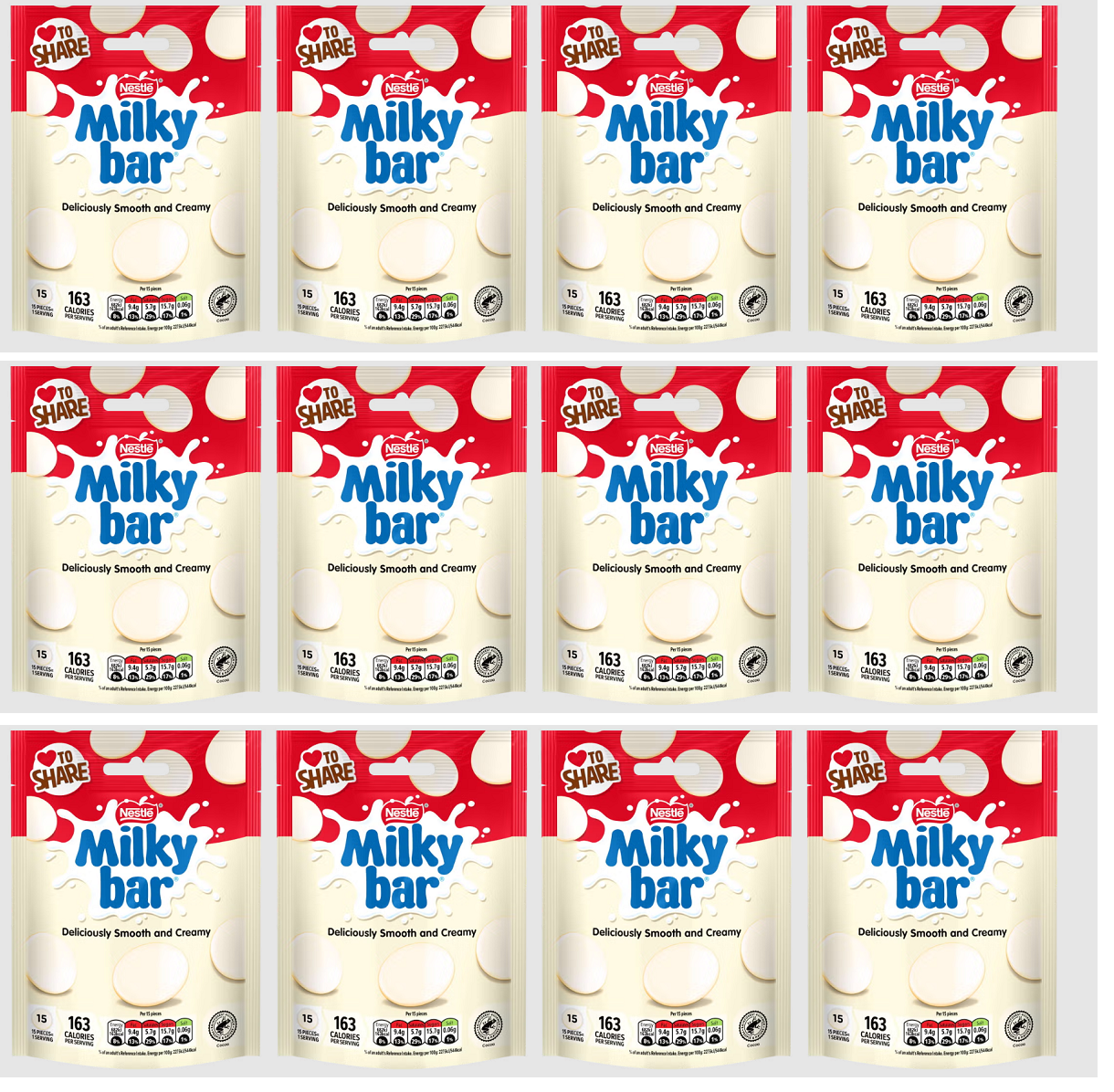 12 x Milkybar Giant Buttons Sharing Bag - 85GM