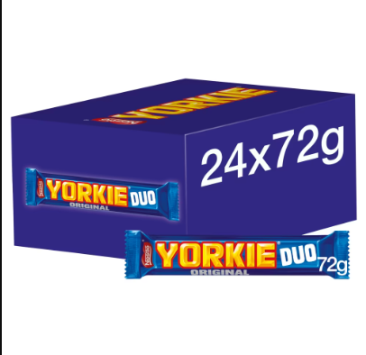 24 x Yorkie Milk Chocolate Duo Bar 72G