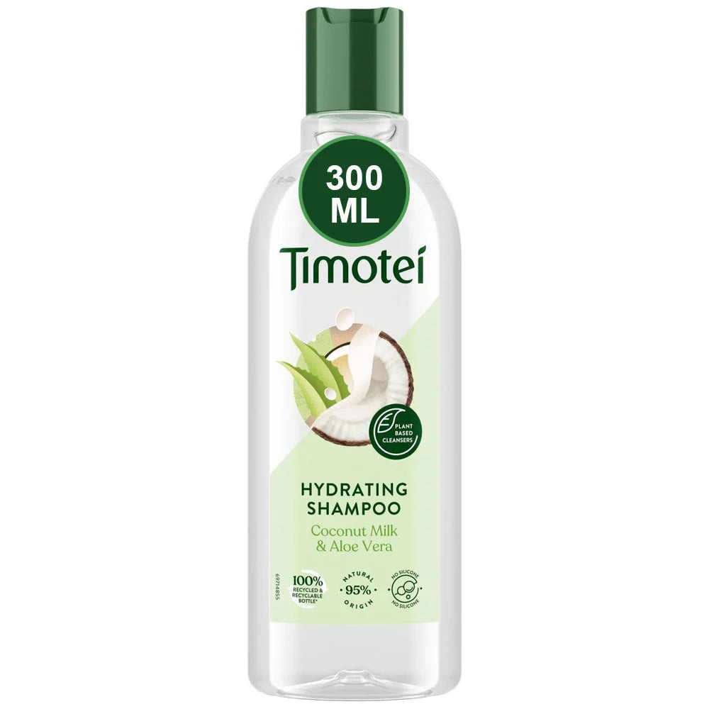 12 x Timotei Hydrating Shampoo Coconut Milk & Aloe Vera 300Ml