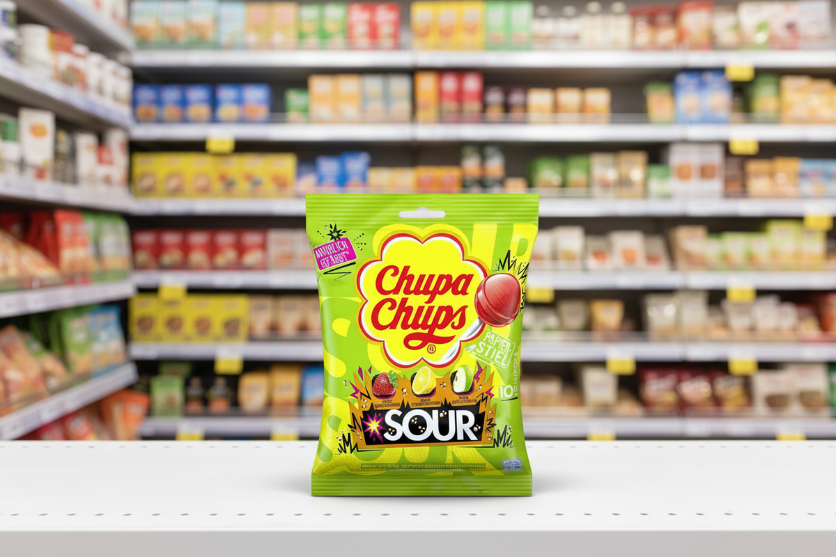 12 X Chupa Chups Sour Lollipops - 120Gm
