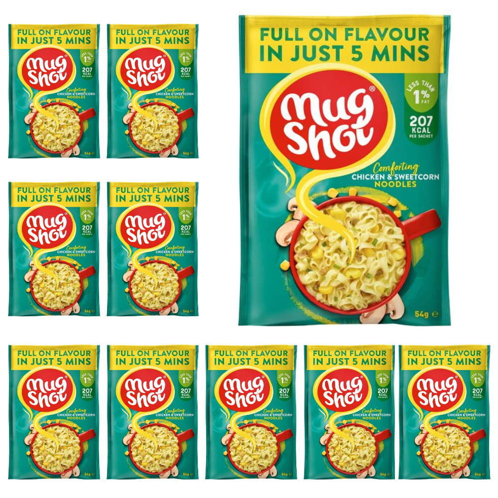 10 x Mug Shot Chicken & Sweetcorn Noodle 54Gm
