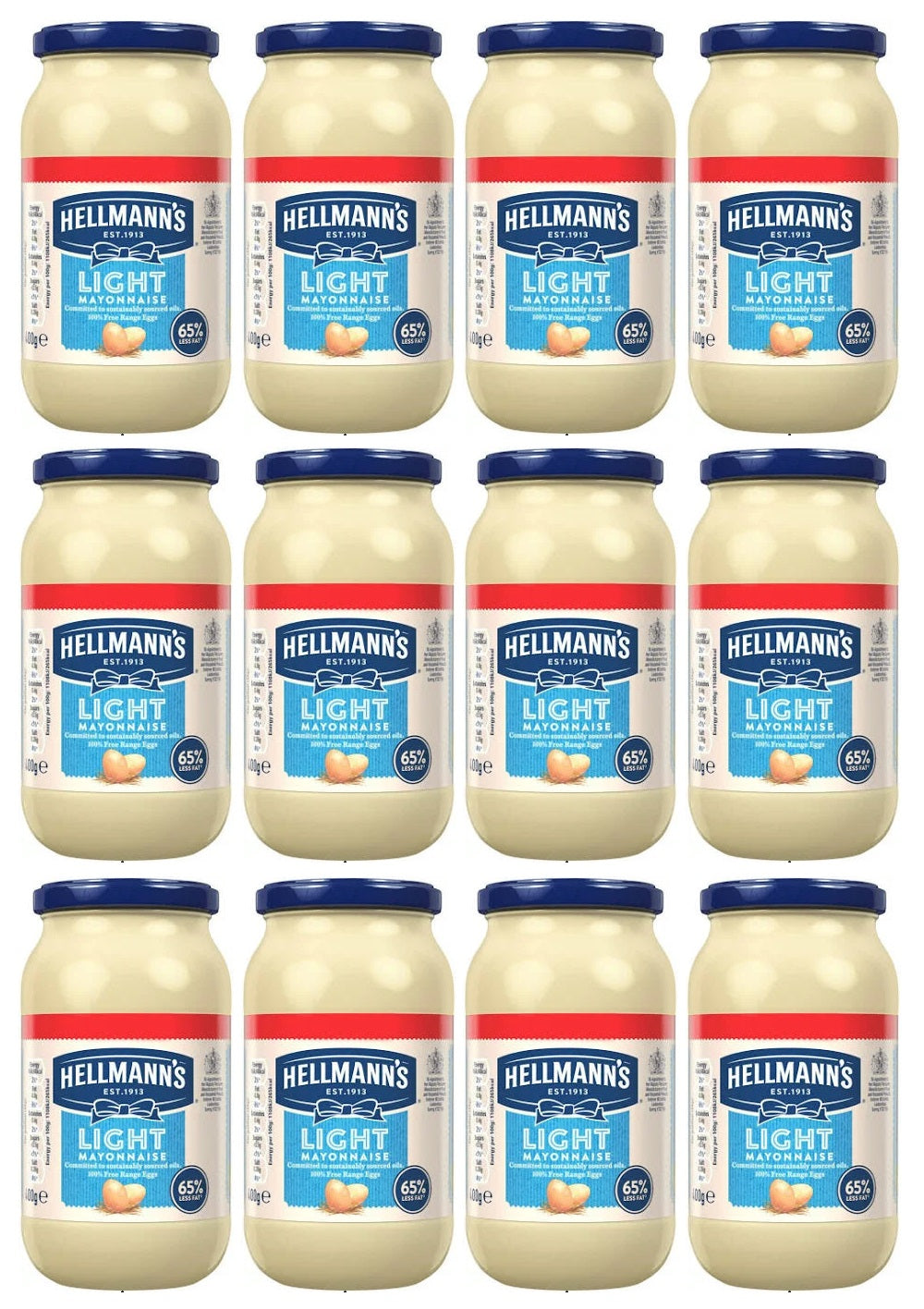 12 x Hellmann's Mayonnaise Light 400 G