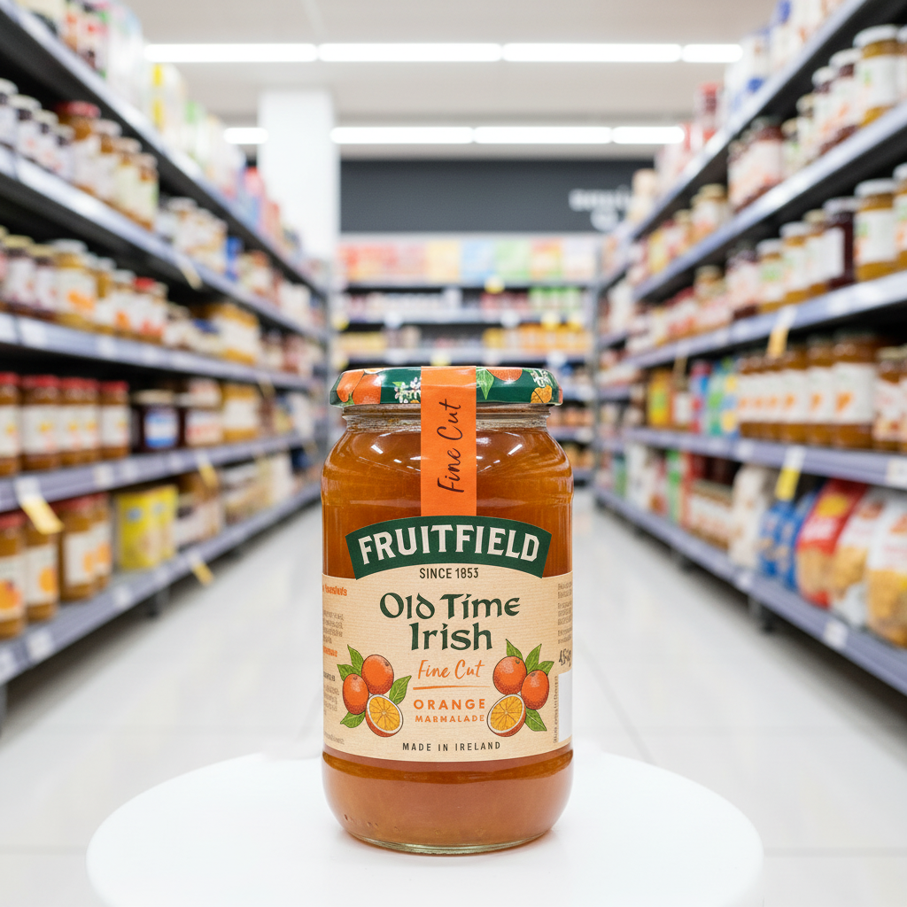 12 x Fruitfield Old Time Irish Fine Cut Orange Marmalade 454G