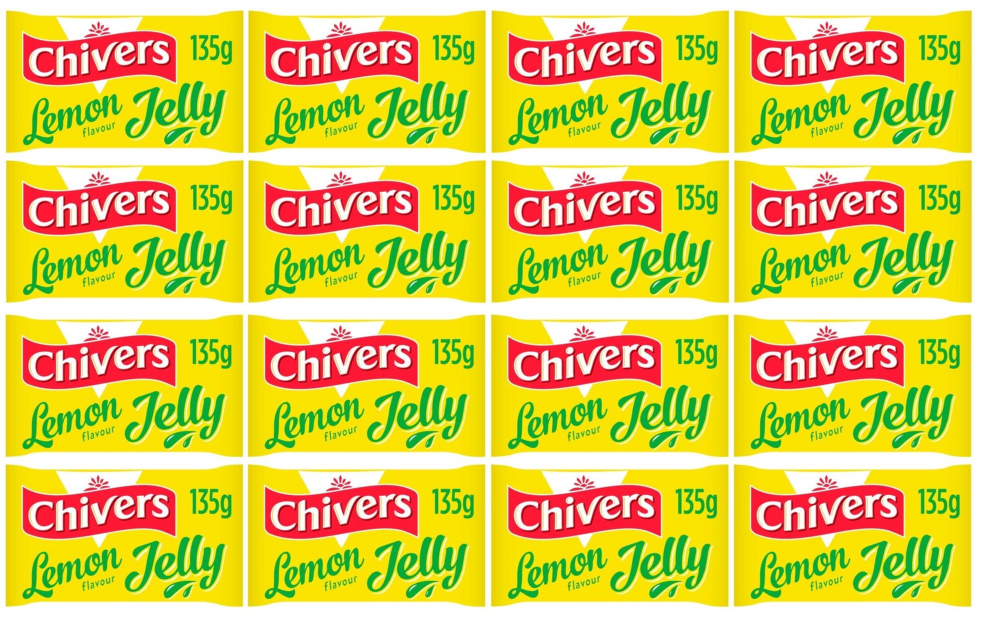 12 x Chivers Lemon Flavour Jelly 135G