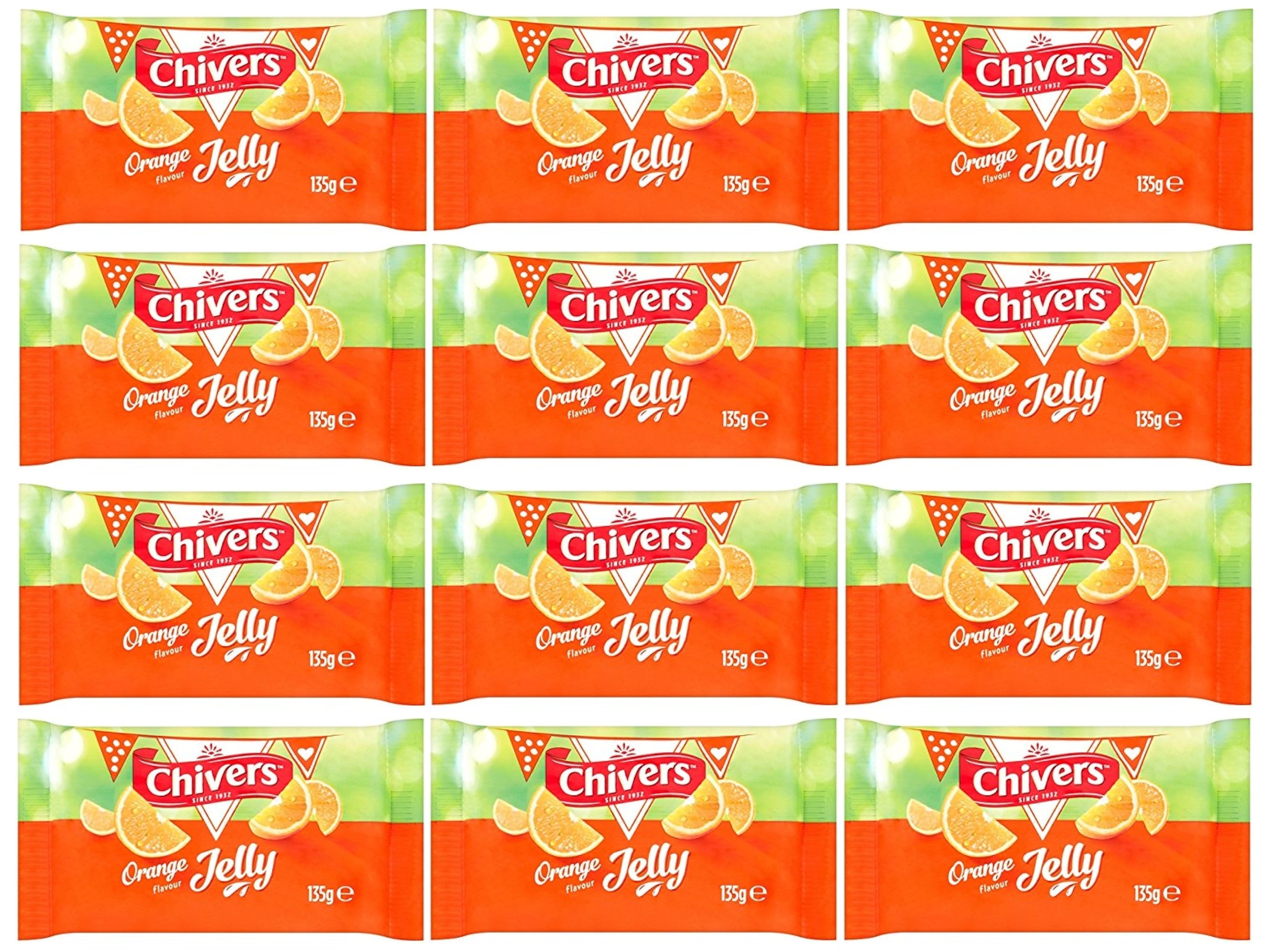 12 x Chivers Orange Flavour Jelly 135G