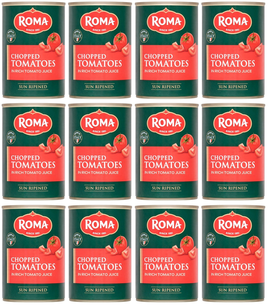 12 x Roma Chopped Tomatoes In Rich Tomato Juice 400G