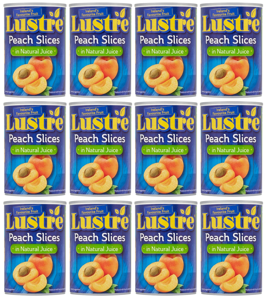 12 x Lustre Peach Slices In Natural Juice 410G