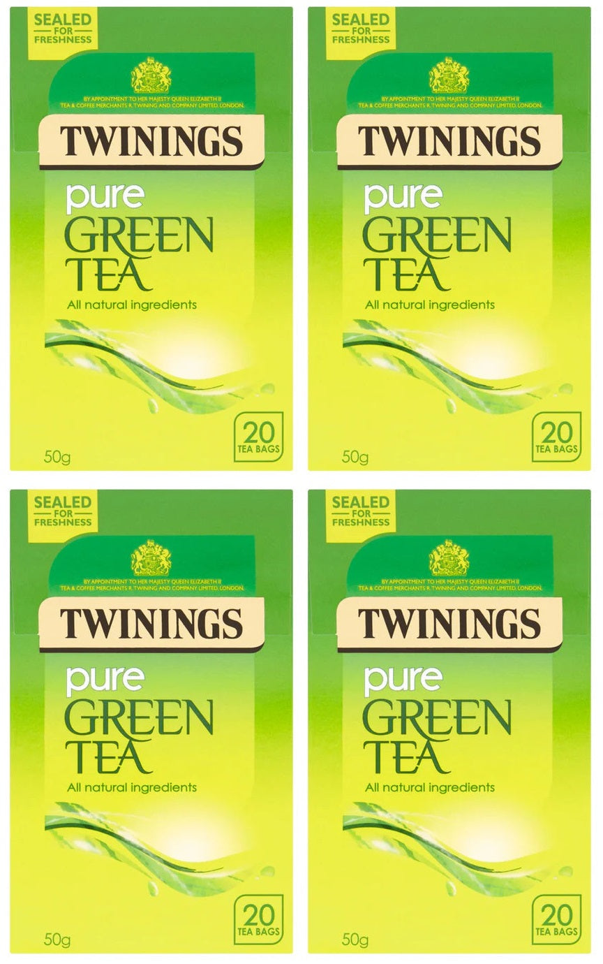 4 x Twinings Pure Green Tea 20 Tea Bags 50G