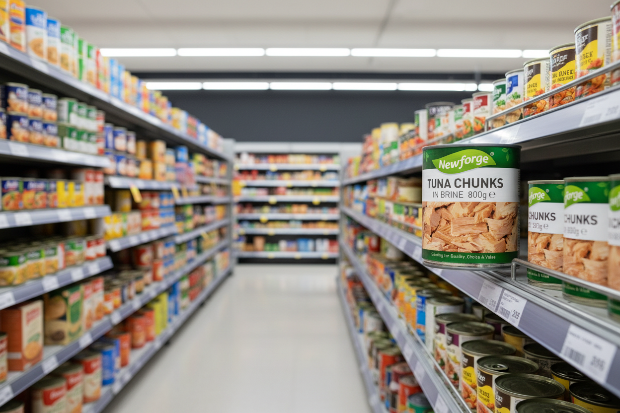 6 x Newforge Tuna Chunks In Brine 800G