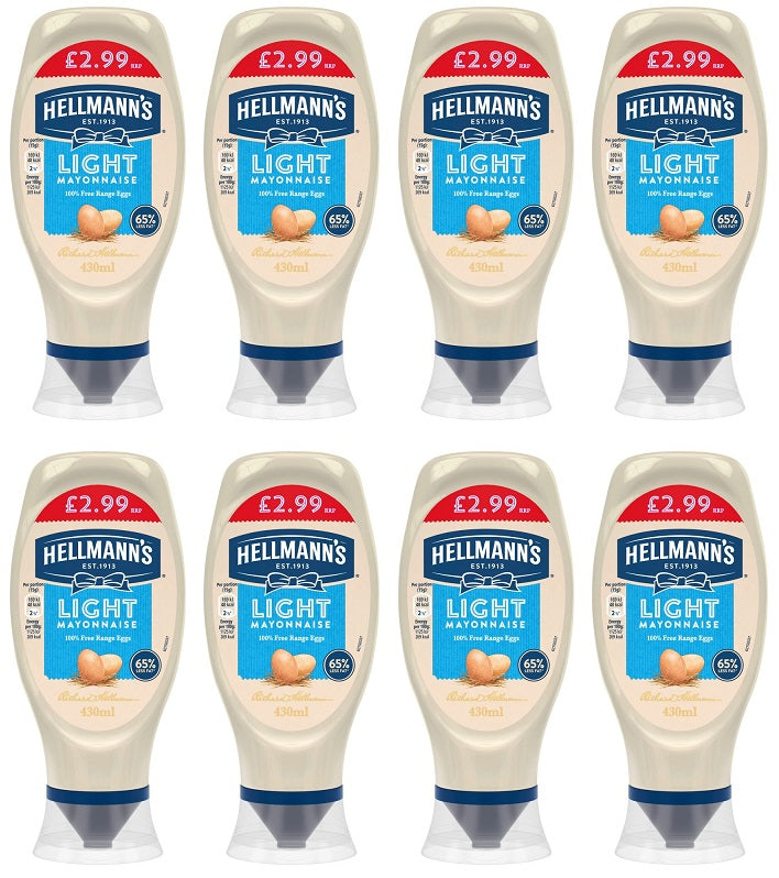 8 x Hellmann's Mayonnaise Light 430 Ml