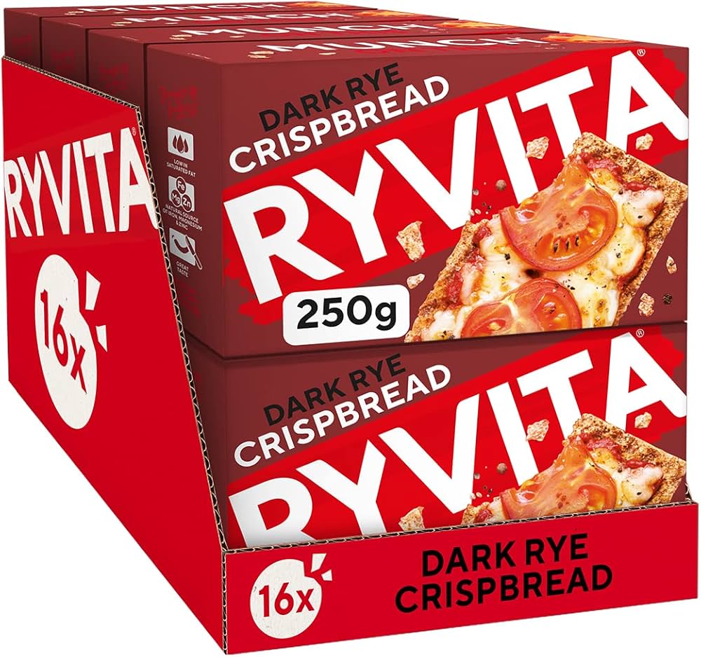 16 x Ryvita Dark Rye Crispbread 250G