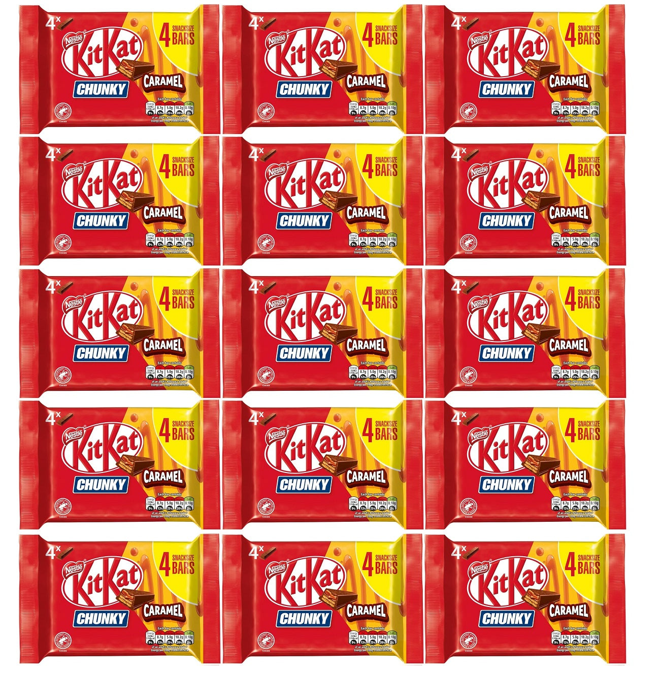 15 x Kitkat Chunky Caramel Bars 4 X 35G (140G)