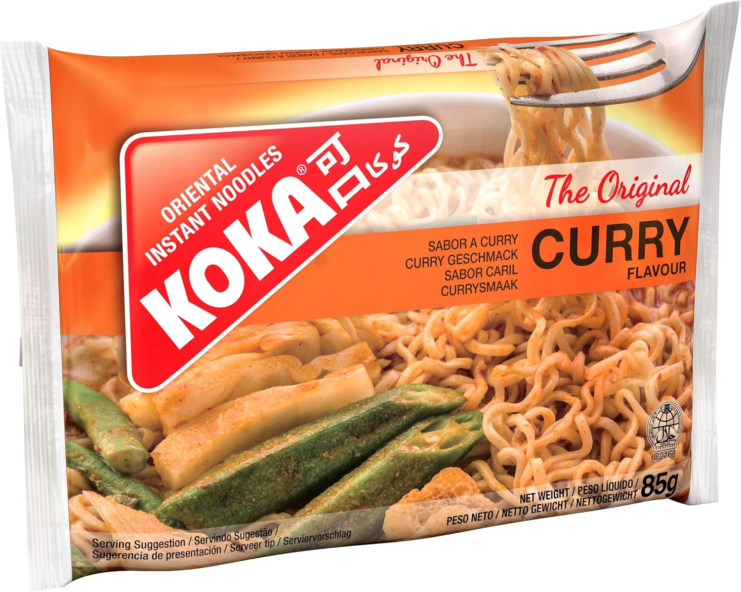 12 x Koka The Original Curry Flavour Oriental Instant Noodles 4 X 85G (340G)