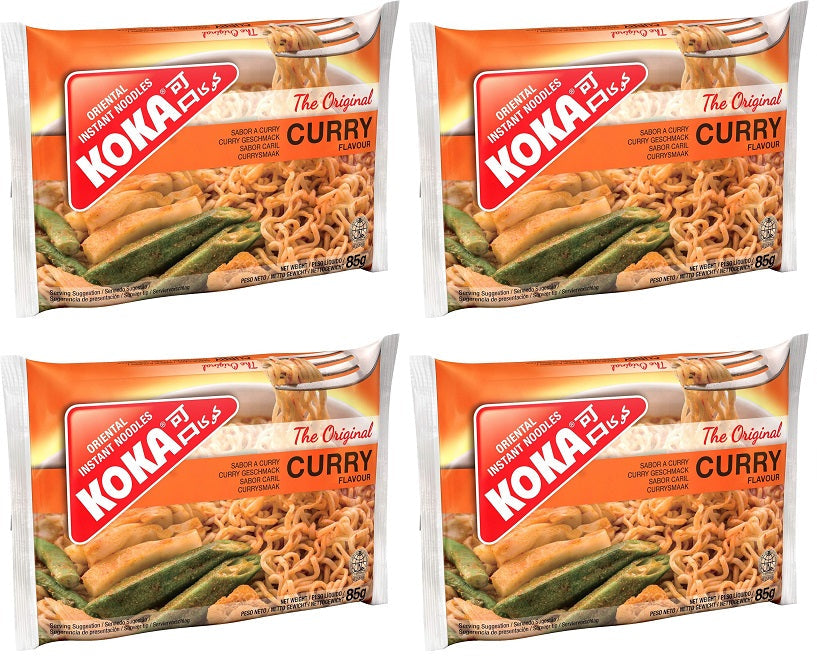 12 x Koka The Original Curry Flavour Oriental Instant Noodles 4 X 85G (340G)