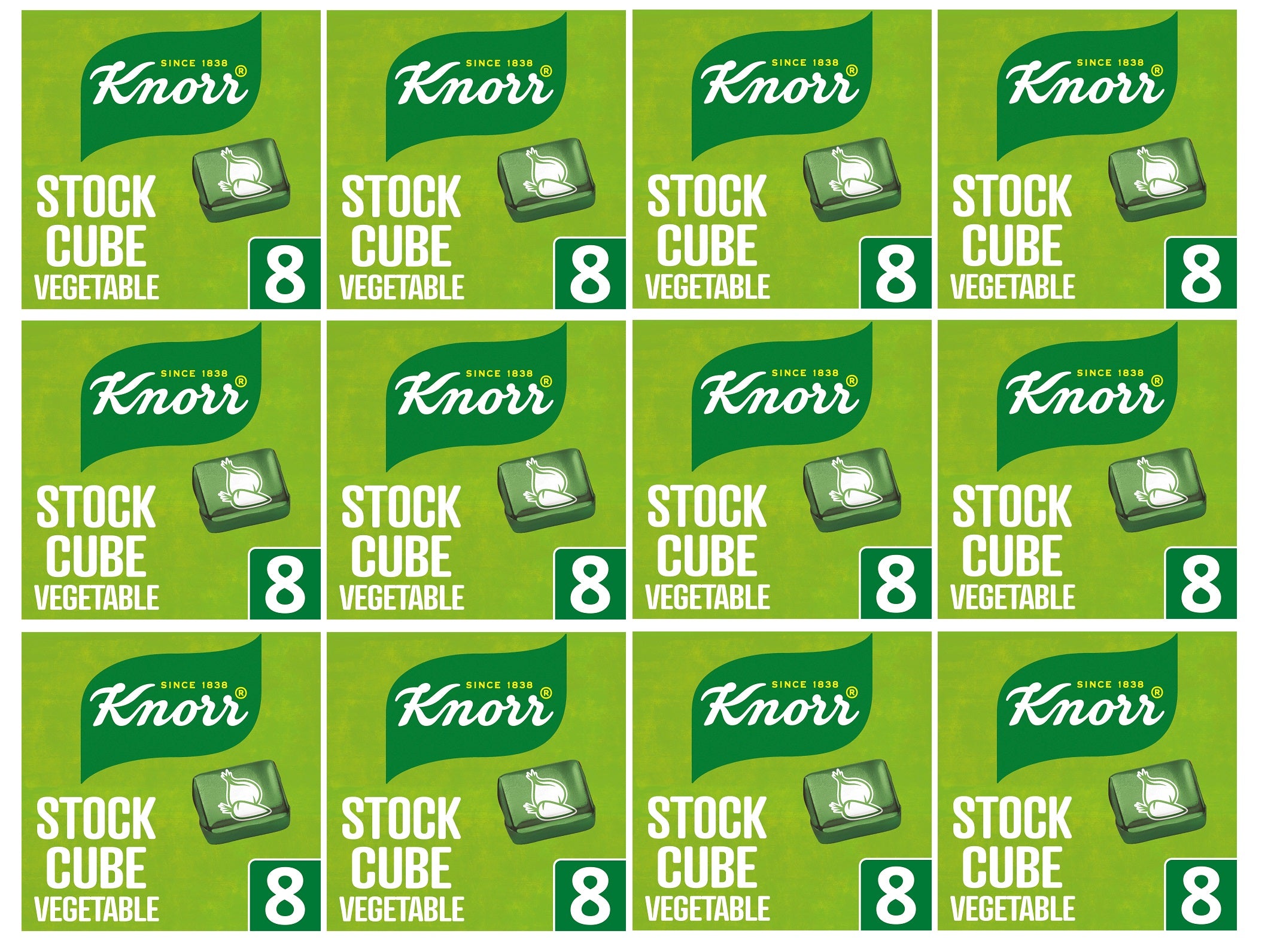 12 x Knorr Stock Cubes Vegetable 8X 10 G