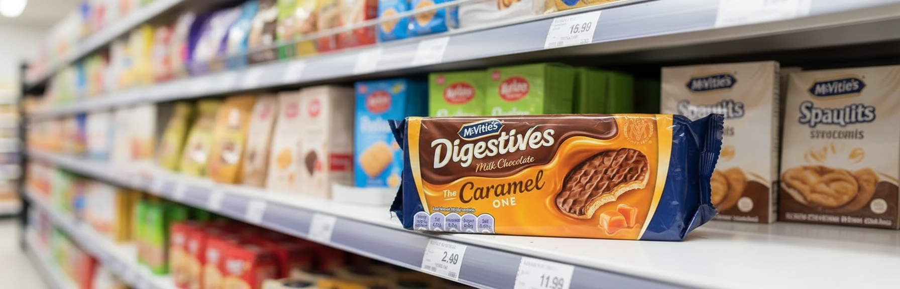 12 x Mcvitie's Digestives Milk Chocolate The Caramel One 250G