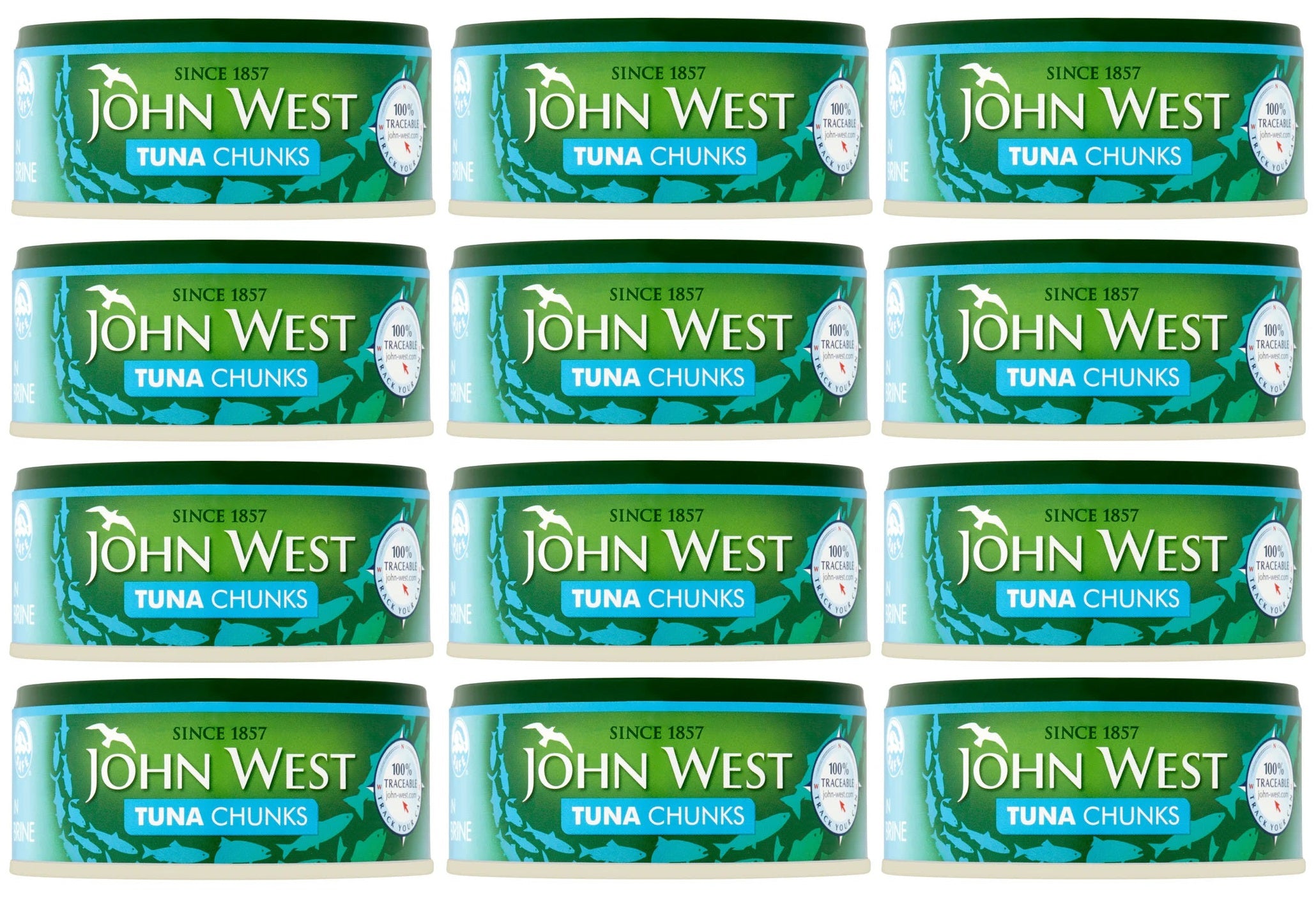 12 x John West Tuna Chunks In Brine 145G