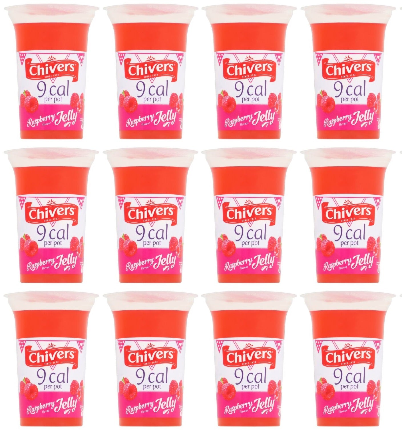 12 x Chivers Raspberry Flavour Jelly 150G