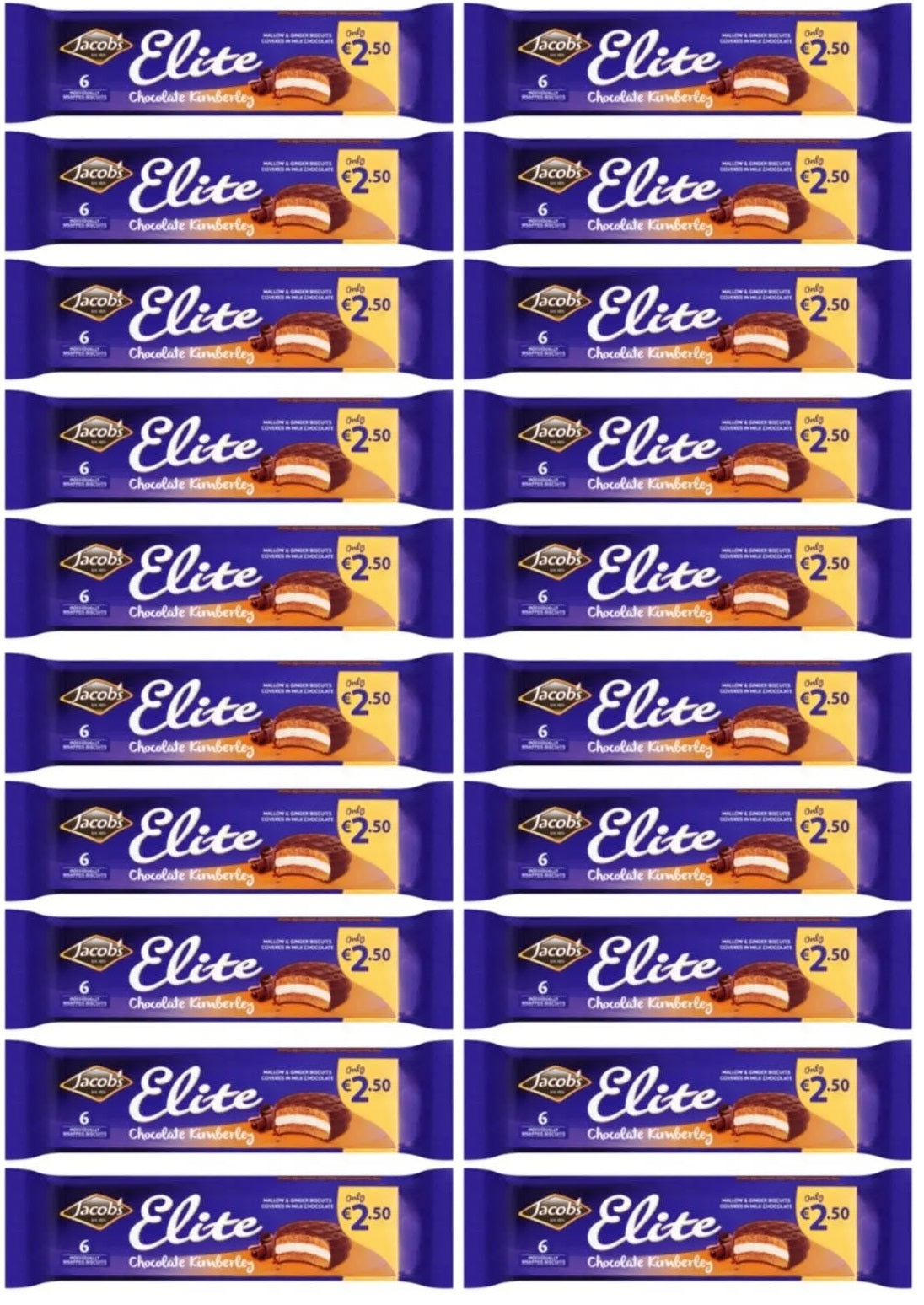 20 x Jacob's Elite Chocolate Kimberley 132g