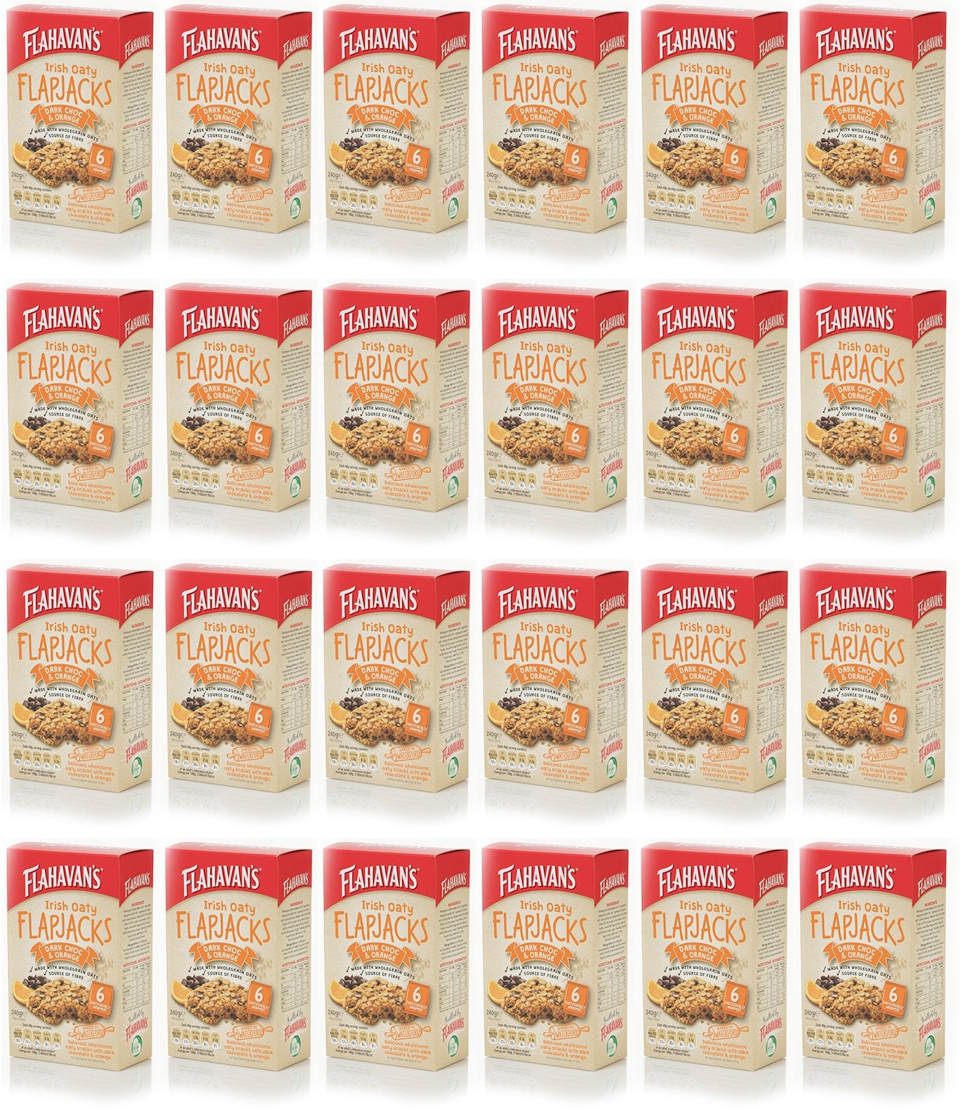 24 x Flahavan's Irish Oaty Flapjacks Dark Choc & Orange 40G