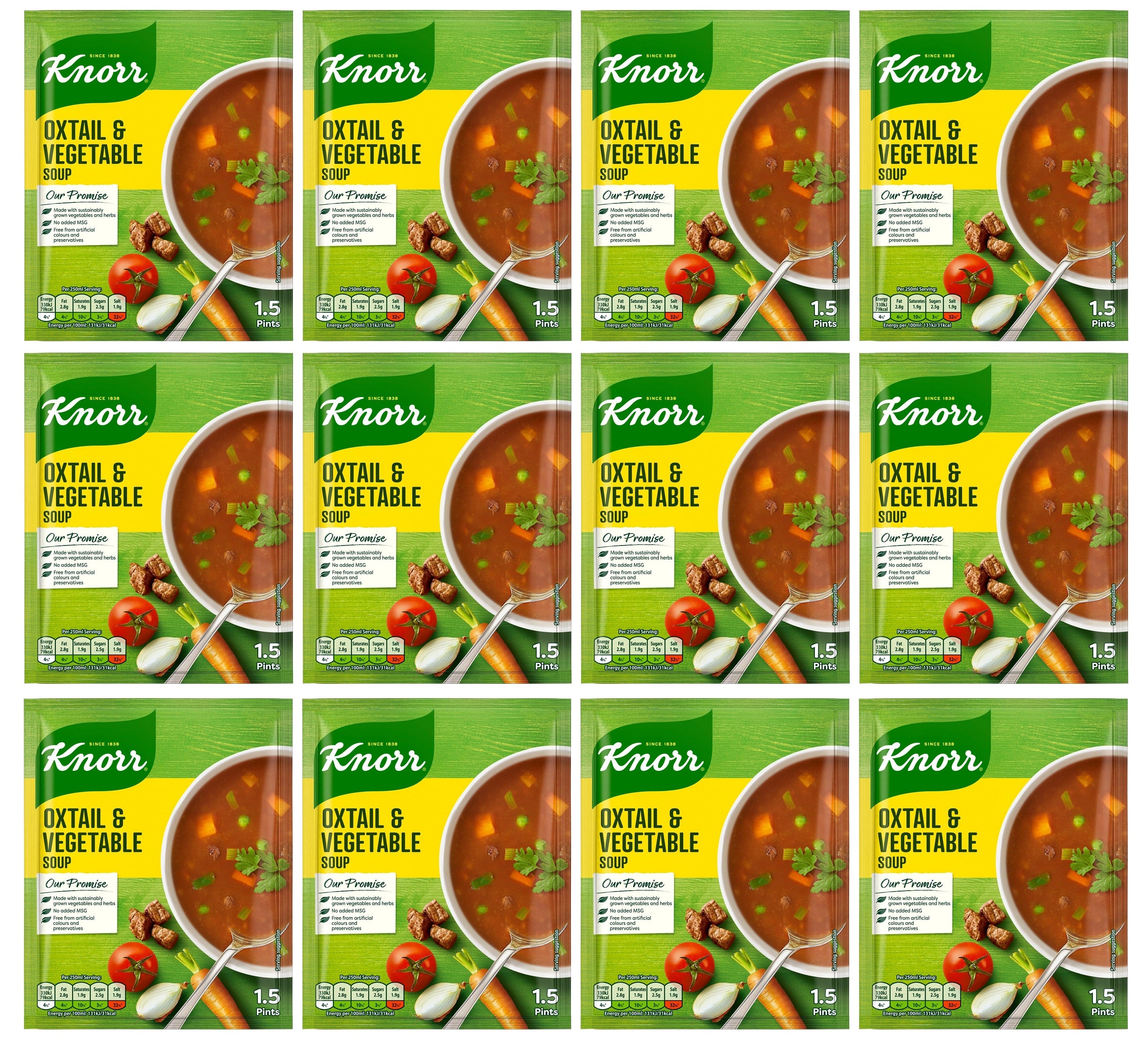 12 x Knorr Oxtail & Vegetable Soup 1.5 Pints/66G