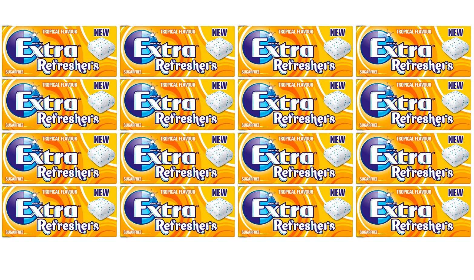 16 x Wrigley's Extra Refreshers Tropical 7Pc