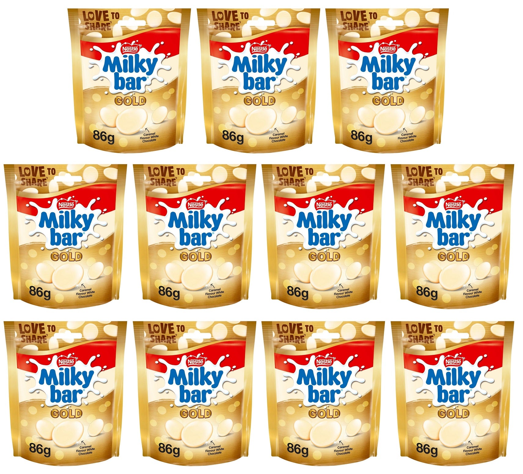 11 x Milkybar Gold Caramel Flavour White Chocolate 86G