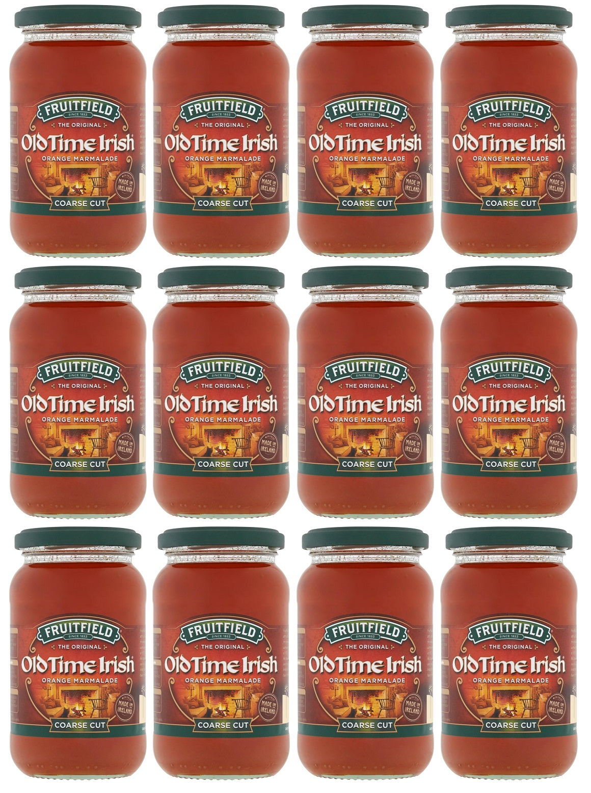 12 x Fruitfield Old Time Irish Coarse Cut Orange Marmalade 454G