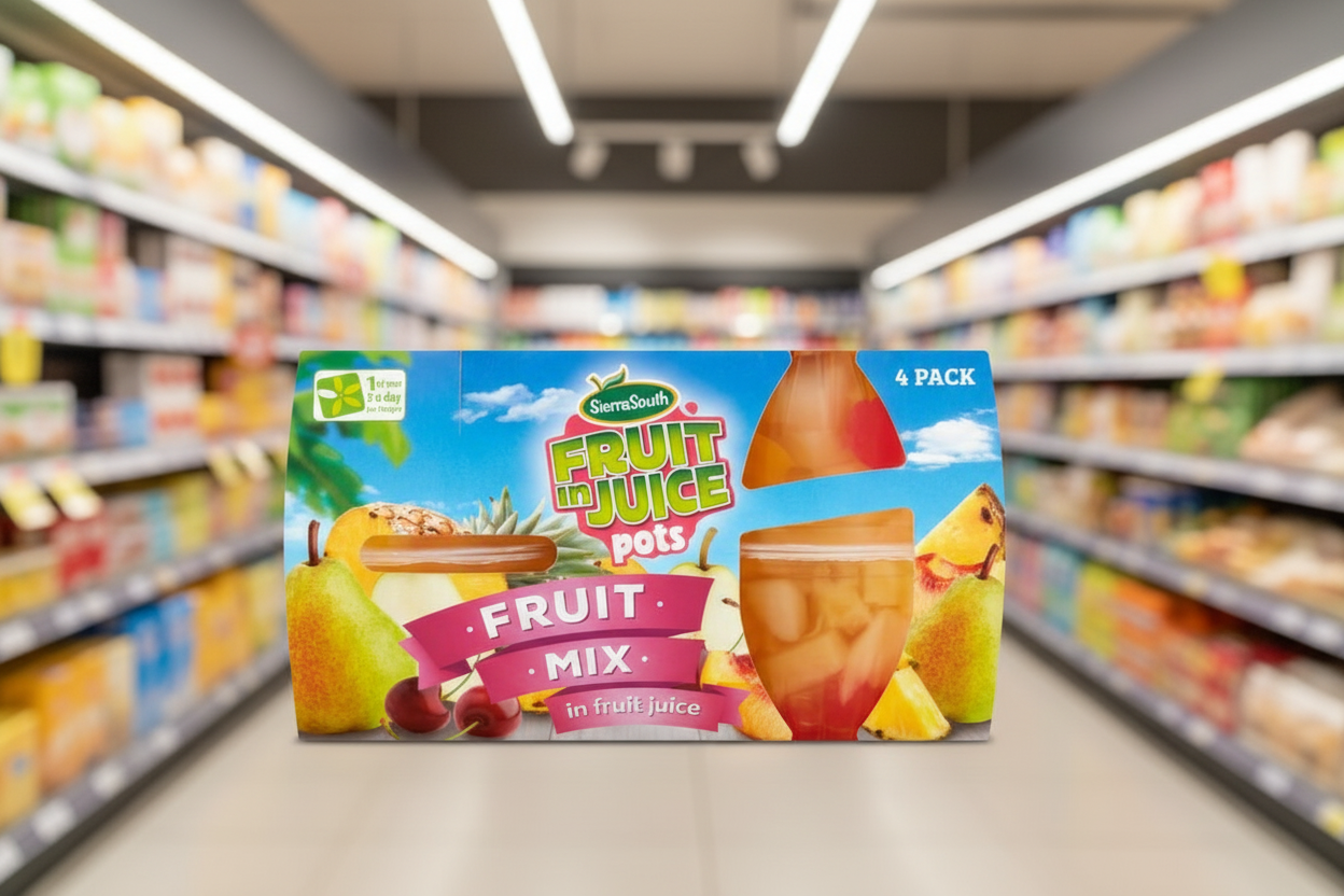 6 x Sunny South Fruit Pots - Fruit Mix In Fruit Juice